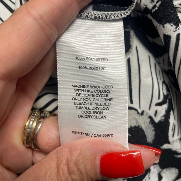 Laundry pretty floral stripe graphic print silky long sleeve top #42C - Picture 4 of 4